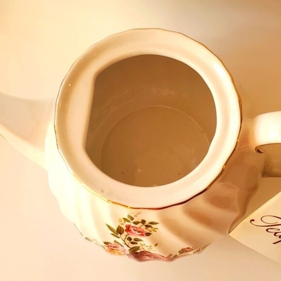 NWT SALEM CHINA CO ENGLISH COLLECTION TEAPOT  ROSES WHITE PINK YELLOW - Picture 8 of 13